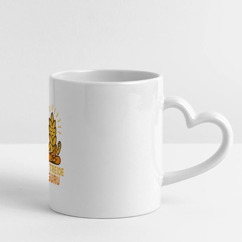 Grain Guru – Style de blé méditatif Mug panoramique avec anse en forme de cœur