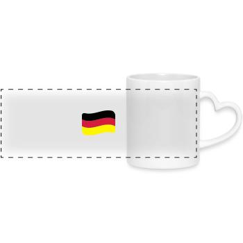 Allemagne Drapeau Nation allemande - Mug panoramique avec anse en forme de cœur - blanc - Devant