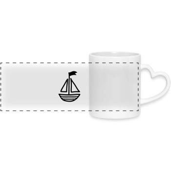 Voilier - Line - Mug panoramique avec anse en forme de cœur - blanc - Devant