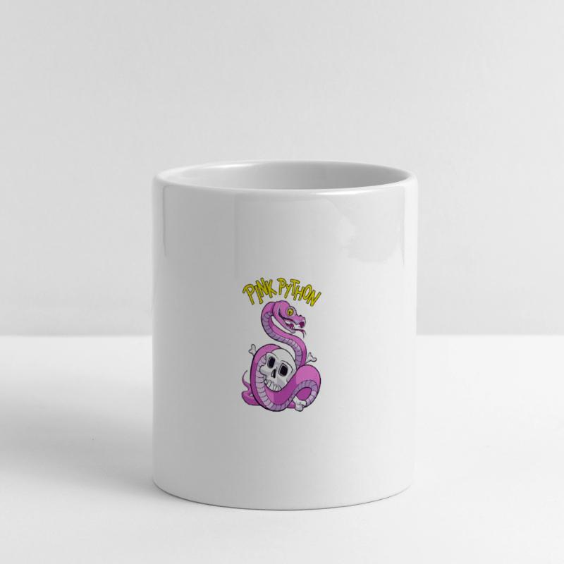 Pink Python Panoramic mug with heart handle