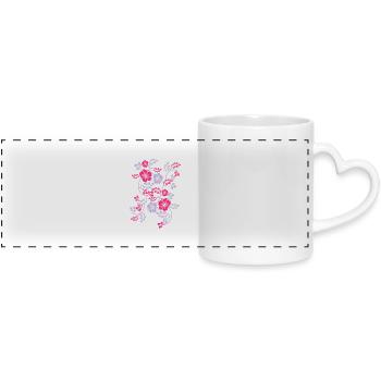 hawaii flower - Mug panoramique avec anse en forme de cœur - blanc - Devant