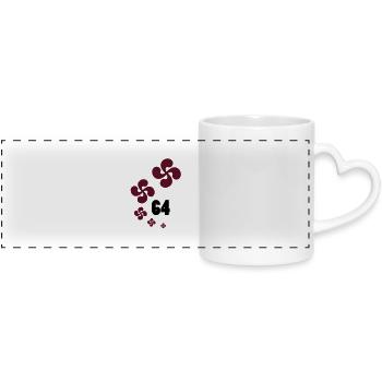 Basque Country 64 - Panoramic mug with heart handle - white - Front