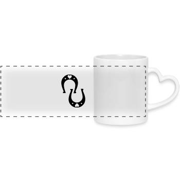 horseshoe heart 2 - Panoramic mug with heart handle - white - Front