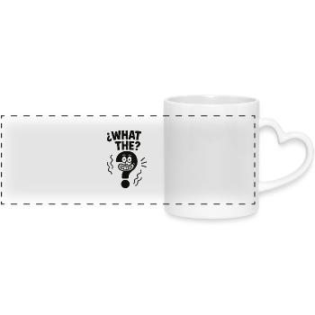Qu’est-ce que c’est ? - Mug panoramique avec anse en forme de cœur - blanc - Devant