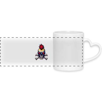 Punked - Panoramic mug with heart handle - white - Front
