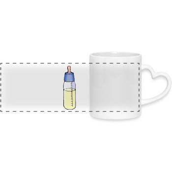 bouteille de lait - Mug panoramique avec anse en forme de cœur - blanc - Devant