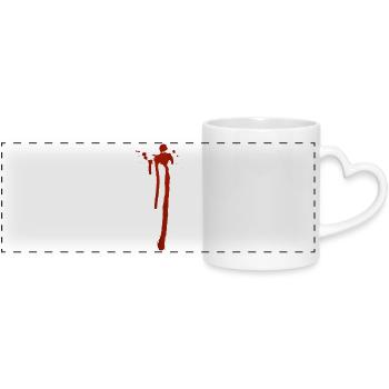Blood - Panoramic mug with heart handle - white - Front