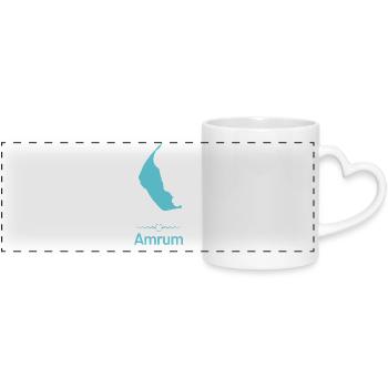 Amrum | Carte du design - Mug panoramique avec anse en forme de cœur - blanc - Devant