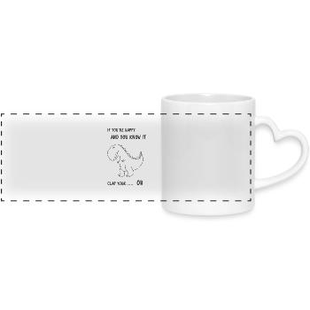 If you happy and you know it clap your OH - Mug panoramique avec anse en forme de cœur - blanc - Devant