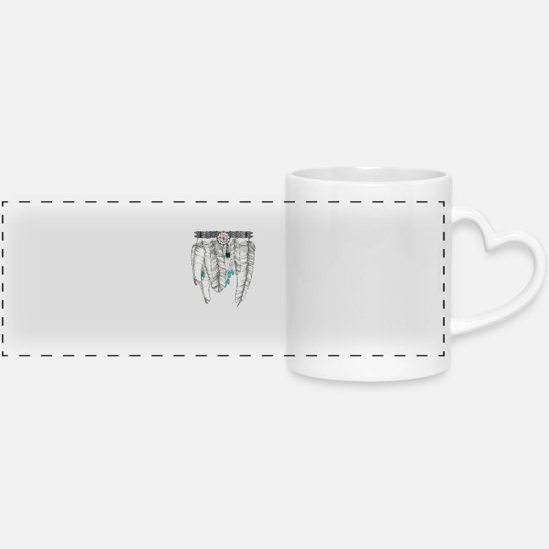 Feather - Mug panoramique avec anse en forme de cœur - blanc