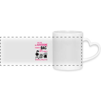 Auvergne tray aperture cooked barbecue beer - Panoramic mug with heart handle - white - Front
