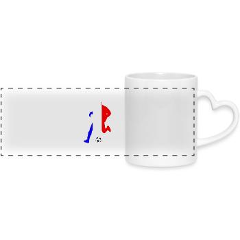 joueur de foot france - Panoramic mug with heart handle - white - Front