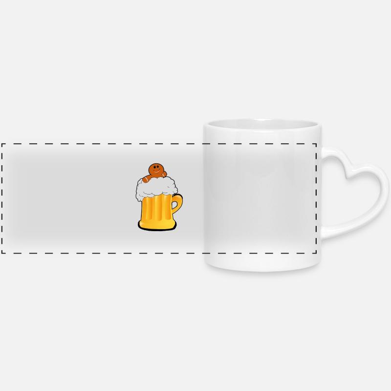 Beer Pool - Panoramic mug with heart handle - white