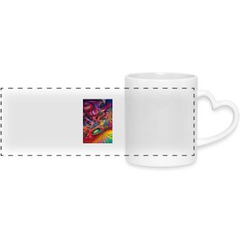 Abstract art - Panoramic mug with heart handle - white - Front