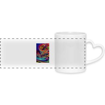 Abstract art - Panoramic mug with heart handle - white - Front