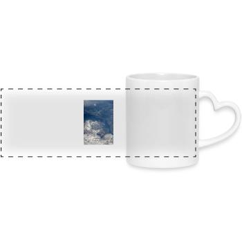Formations nuageuses et Alpes près de la Zugspitze - Mug panoramique avec anse en forme de cœur - blanc - Devant