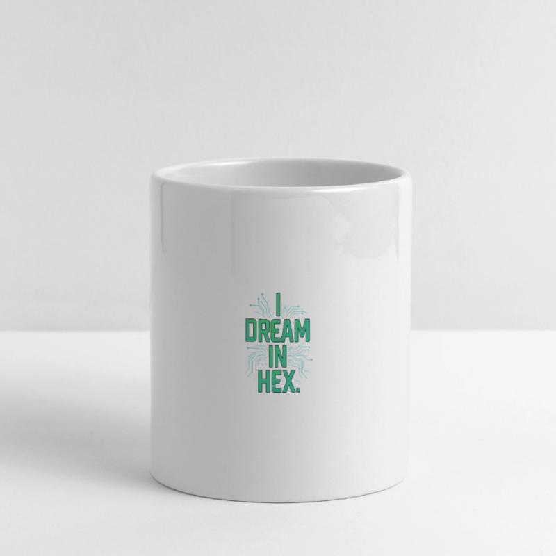 I Dream in Hex – Nerdy Coder T-Shirt for Devs Panoramic mug with heart handle