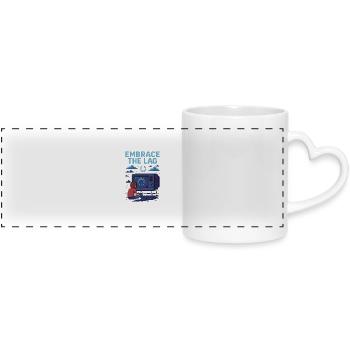 T-shirt de jeu rétro – Embrace the Lag | Pixel-des - Mug panoramique avec anse en forme de cœur - blanc - Devant