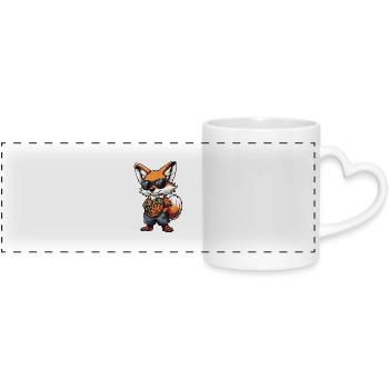 Fox Comic Holiday - Mug panoramique avec anse en forme de cœur - blanc - Devant