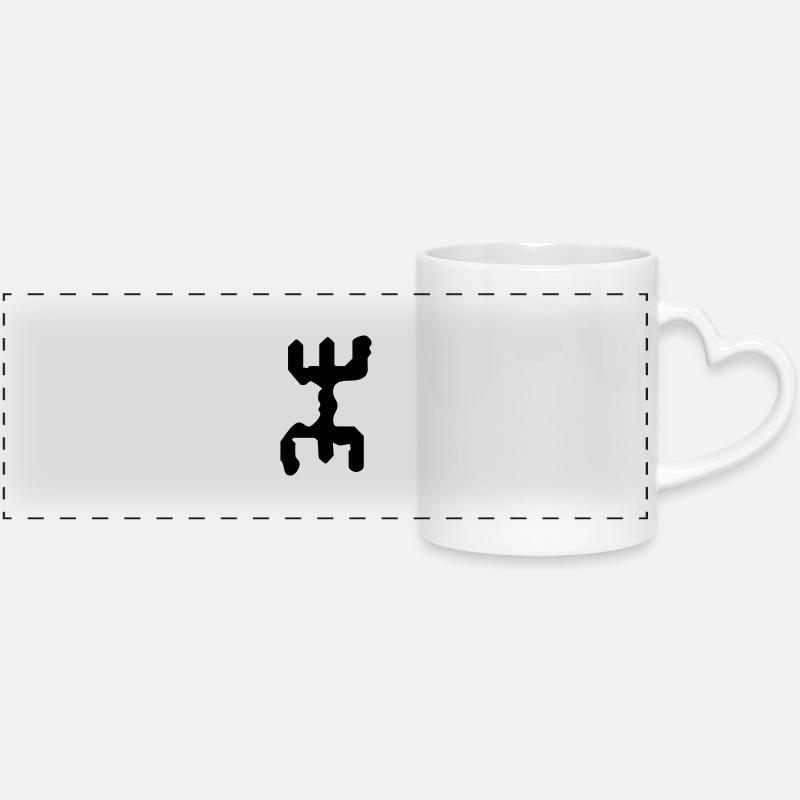 kabyle - Mug panoramique avec anse en forme de cœur - blanc