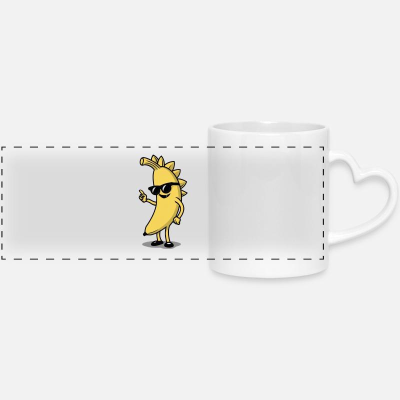 Funny banana - Panoramic mug with heart handle - white