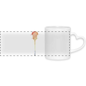 Retro Lacrosse Sticks - Panoramic mug with heart handle - white - Front