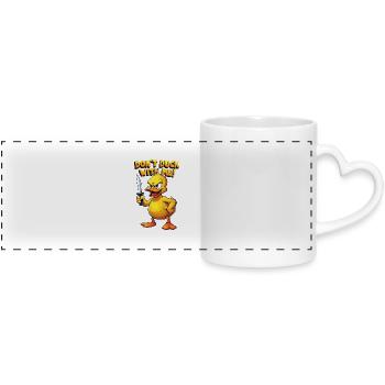 Dont Duck With Me - Panoramic mug with heart handle - white - Front