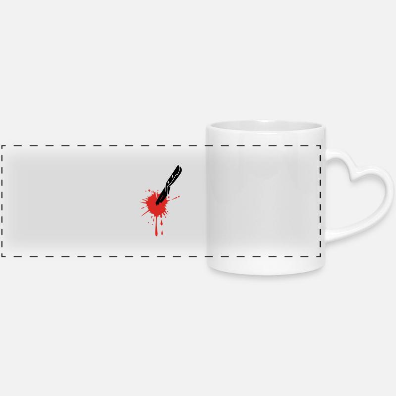 BLOOD MESSER - Panoramatasse mit Herzhenkel - Weiß