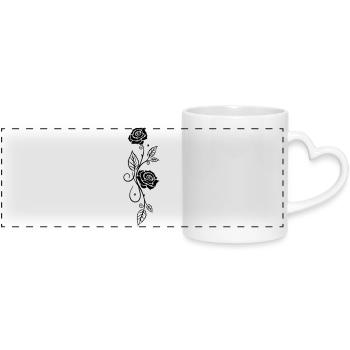 Rose Rose Rose Vine - Panoramic mug with heart handle - white - Front