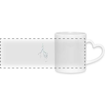 Flash PNG - Panoramic mug with heart handle - white - Front