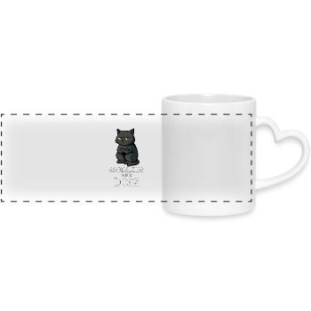 Socializing Is for Dogs – Antisocial Cat Mood - Panoramic mug with heart handle - white - Front