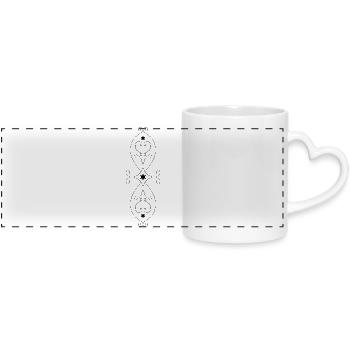 Motif d’étoiles symétrique - Mug panoramique avec anse en forme de cœur - blanc - Devant
