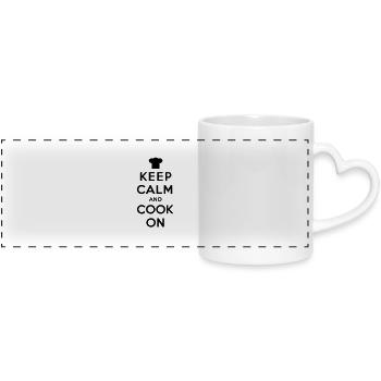 Keep calm and cook on - Panoramic mug with heart handle - white - Front