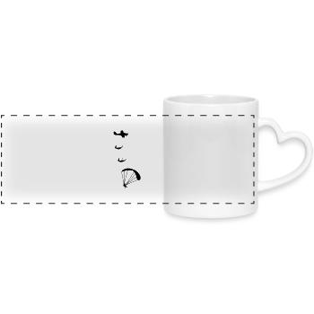 parachute - Panoramic mug with heart handle - white - Front