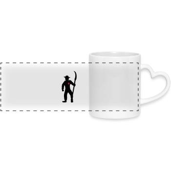 dessin chouan de Vendée symbole vendéen - Mug panoramique avec anse en forme de cœur - blanc - Devant