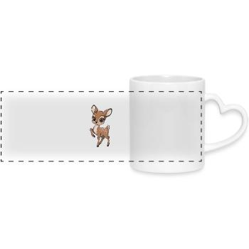 Fauve mignon - Mug panoramique avec anse en forme de cœur - blanc - Devant