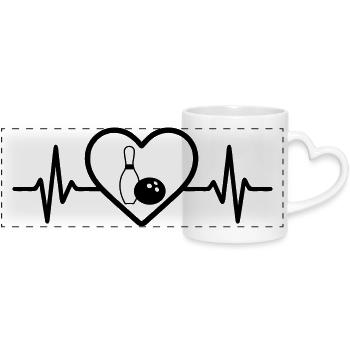 Bowling Heart Leisure - Panoramic mug with heart handle - white - Front