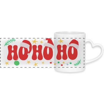 Hohoho - Santa Claus Hat - Panoramic mug with heart handle - white - Front