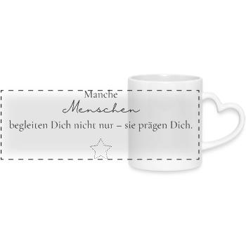 Certaines personnes te façonnent - Mug panoramique avec anse en forme de cœur - blanc - Devant