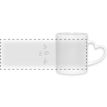 ich lieben du - Panoramic mug with heart handle - white - Front