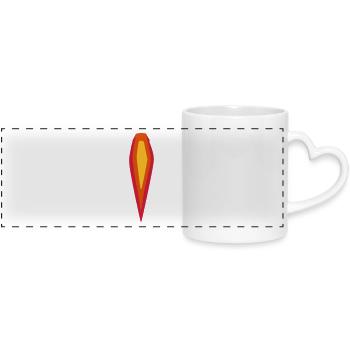 Flamme - Panoramatasse mit Herzhenkel - Weiß - Vorne