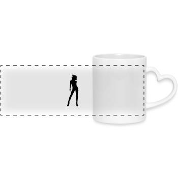 danseuse - Mug panoramique avec anse en forme de cœur - blanc - Devant