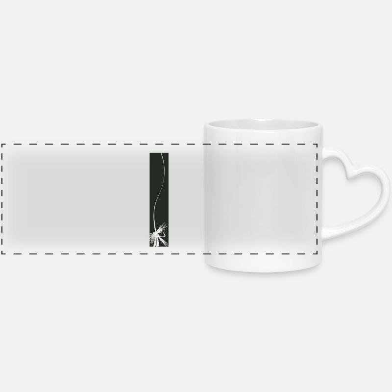 Modèle 66 - mouche sèche - Mug panoramique avec anse en forme de cœur - blanc