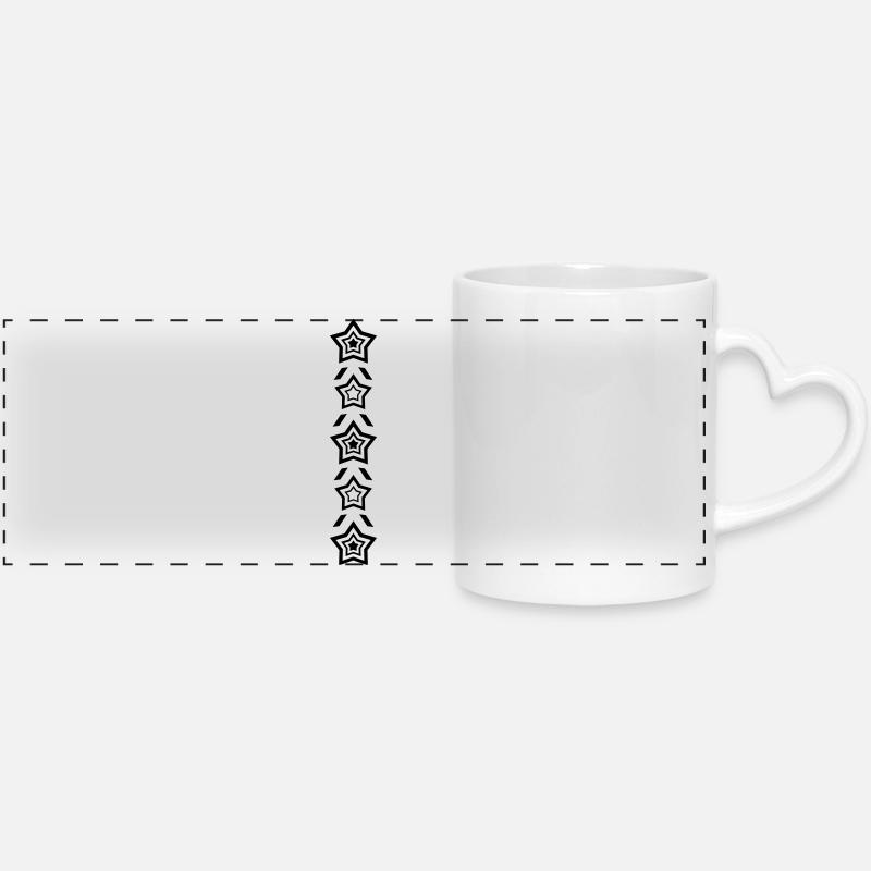 Rangée d’étoiles - Mug panoramique avec anse en forme de cœur - blanc