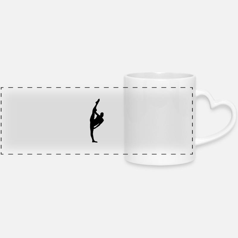 Vector Ballet dancer Silhouette - Panoramic mug with heart handle - white