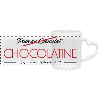 VS Chocolatine Chocolate Bread - Panoramic mug with heart handle - white - Front