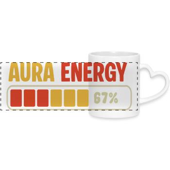 Aura Energy 67 Meme Funny Gen Alpha Six Seven 67 - Panoramatasse mit Herzhenkel - Weiß - Vorne