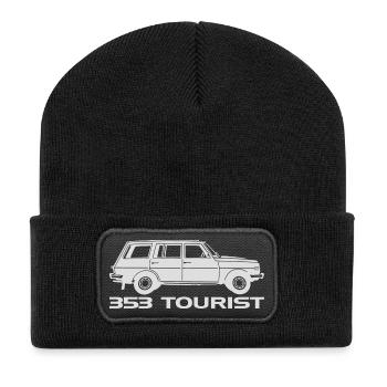 Wartburg w353 Tourist - Recycelte Patch Beanie - Schwarz - Vorne
