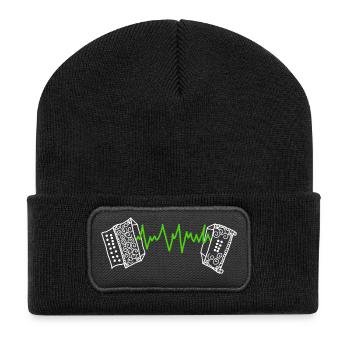 Accordeon - Beanie recyclé à patch - noir - Devant