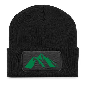 Sommet de montagne - Beanie recyclé à patch - noir - Devant